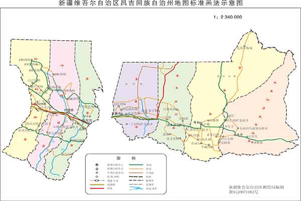 新疆昌吉回族自治州政区地图